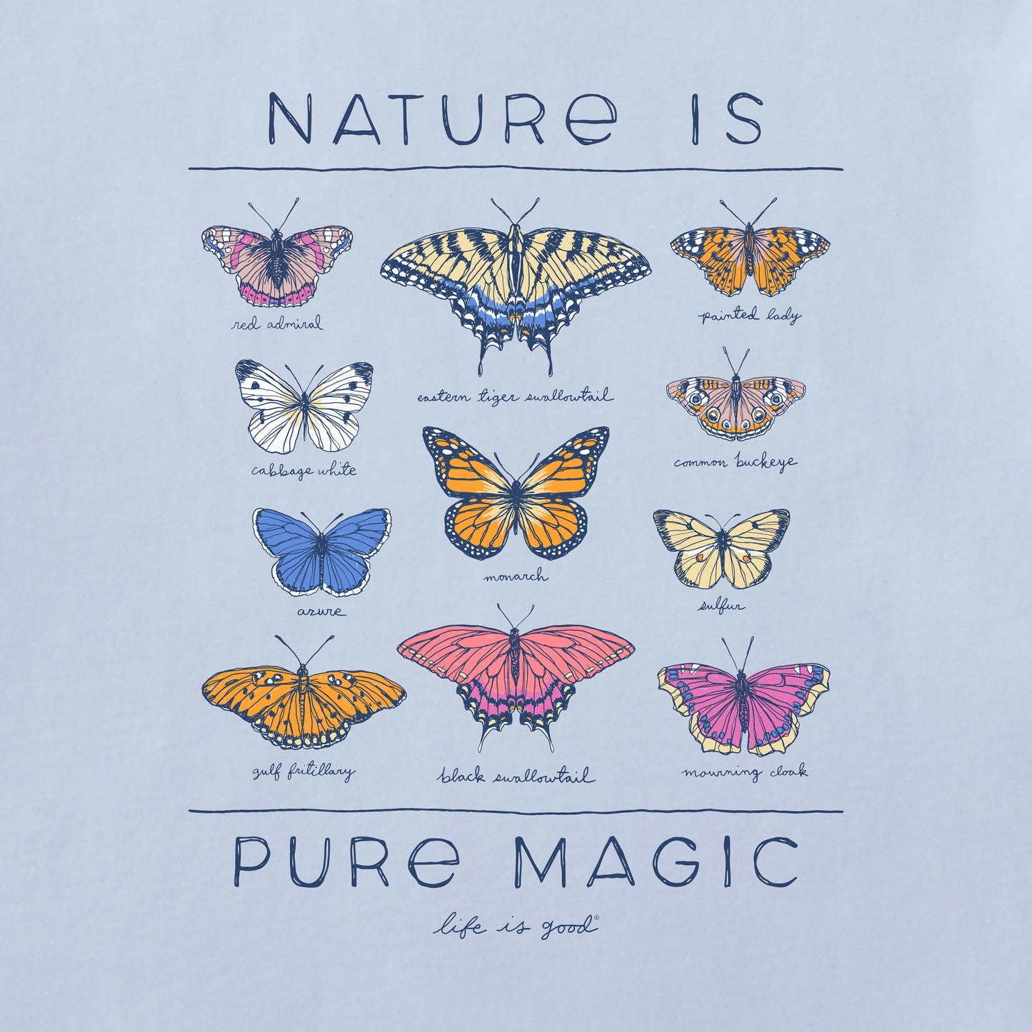 Women's Pure Magic Butterflies Short Sleeve Crusher Boxy Tee