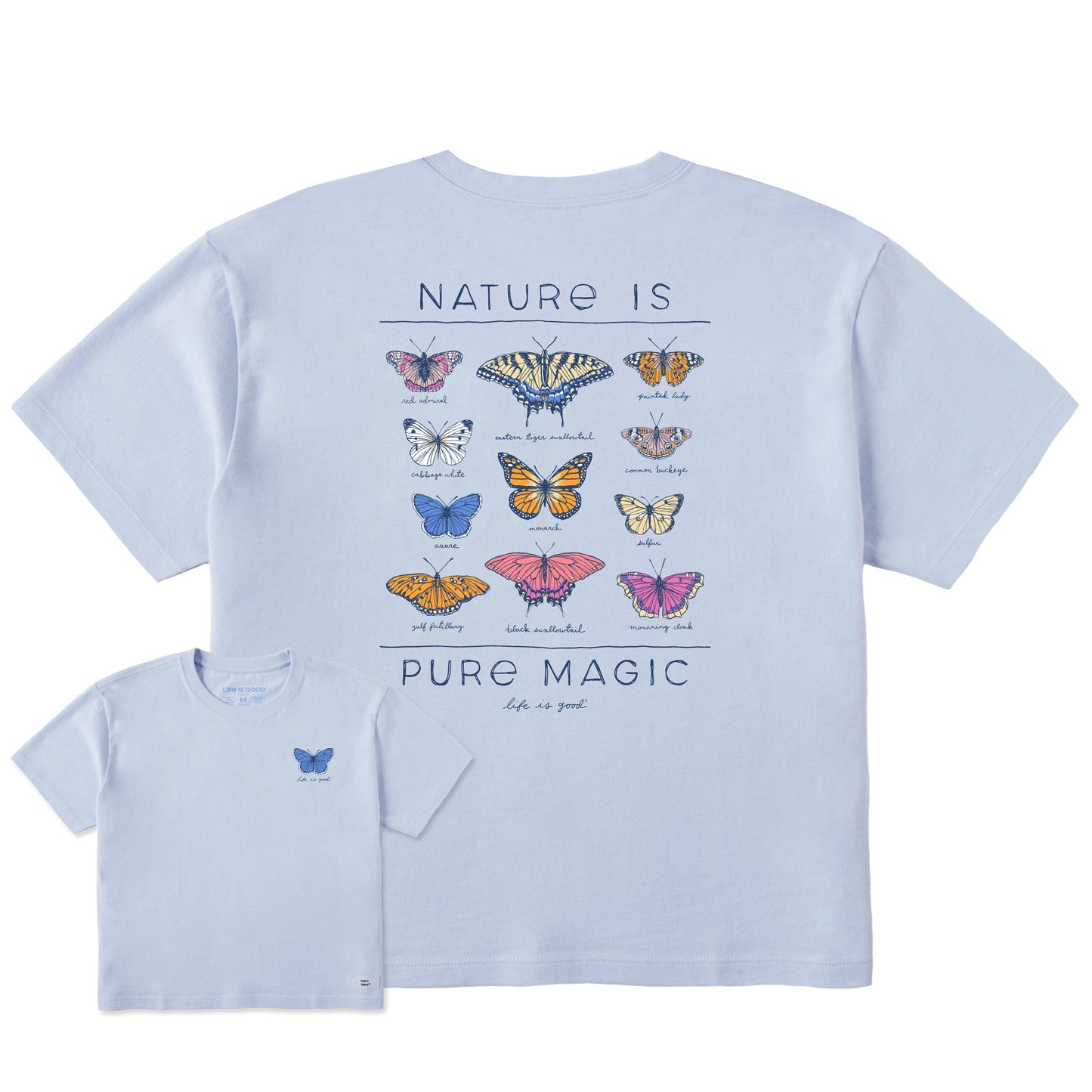 Women's Pure Magic Butterflies Short Sleeve Crusher Boxy Tee
