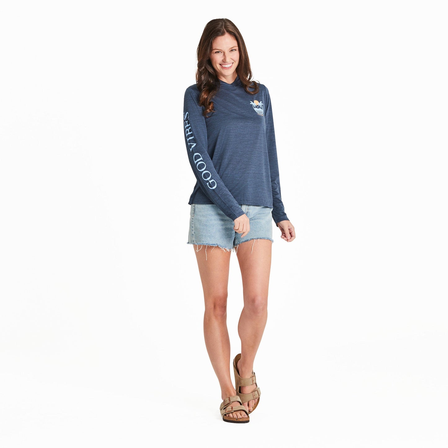 Women's Small Palms Long Sleeve Sun Crusher Hoodie