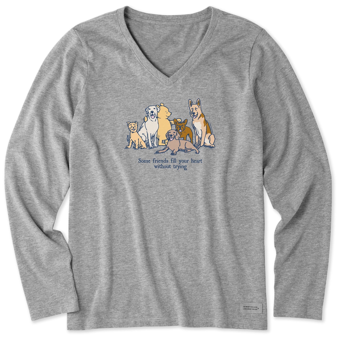 Women's Winnie Friends Fill Your Heart Long Sleeve Crusher Vee