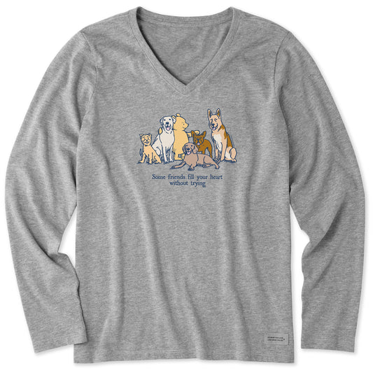 Women's Winnie Friends Fill Your Heart Long Sleeve Crusher Vee