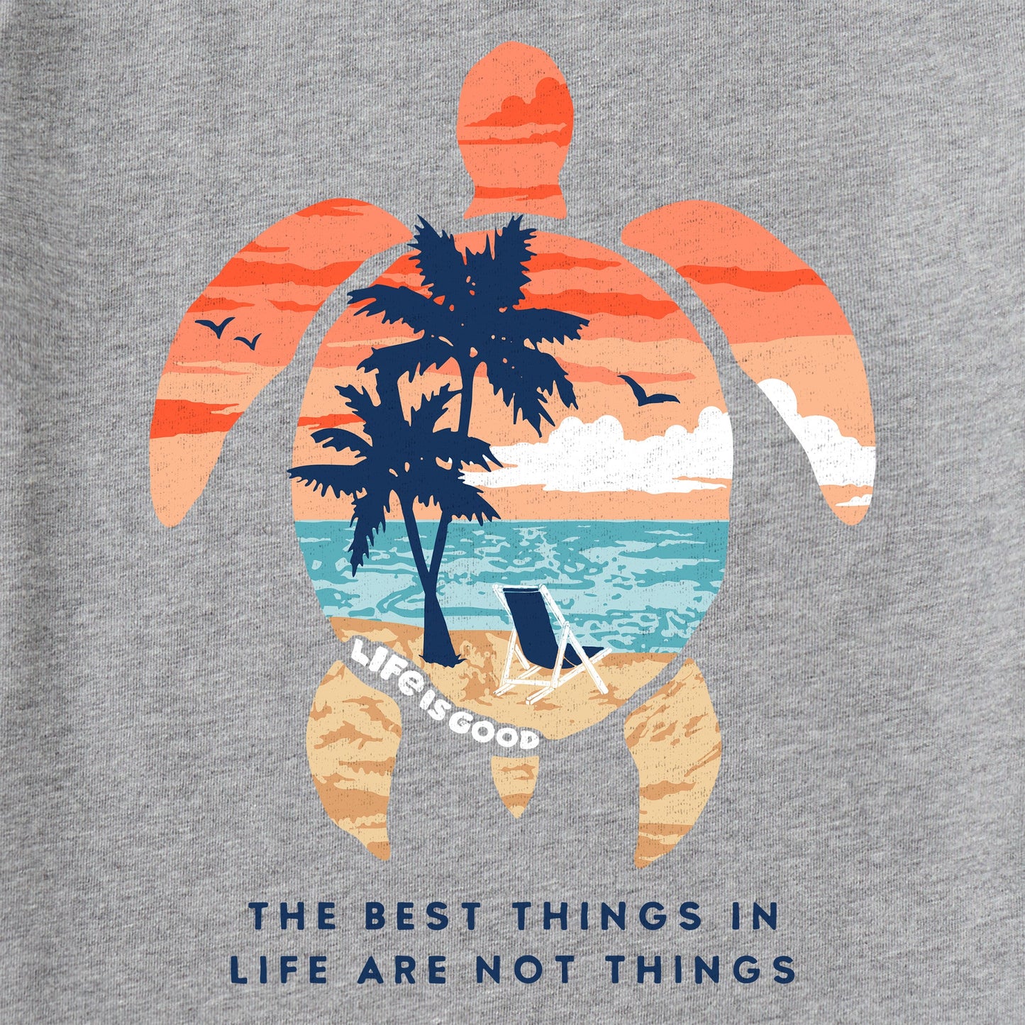 Women's Best Things Sea Turtle Beach Long Sleeve Crusher Vee