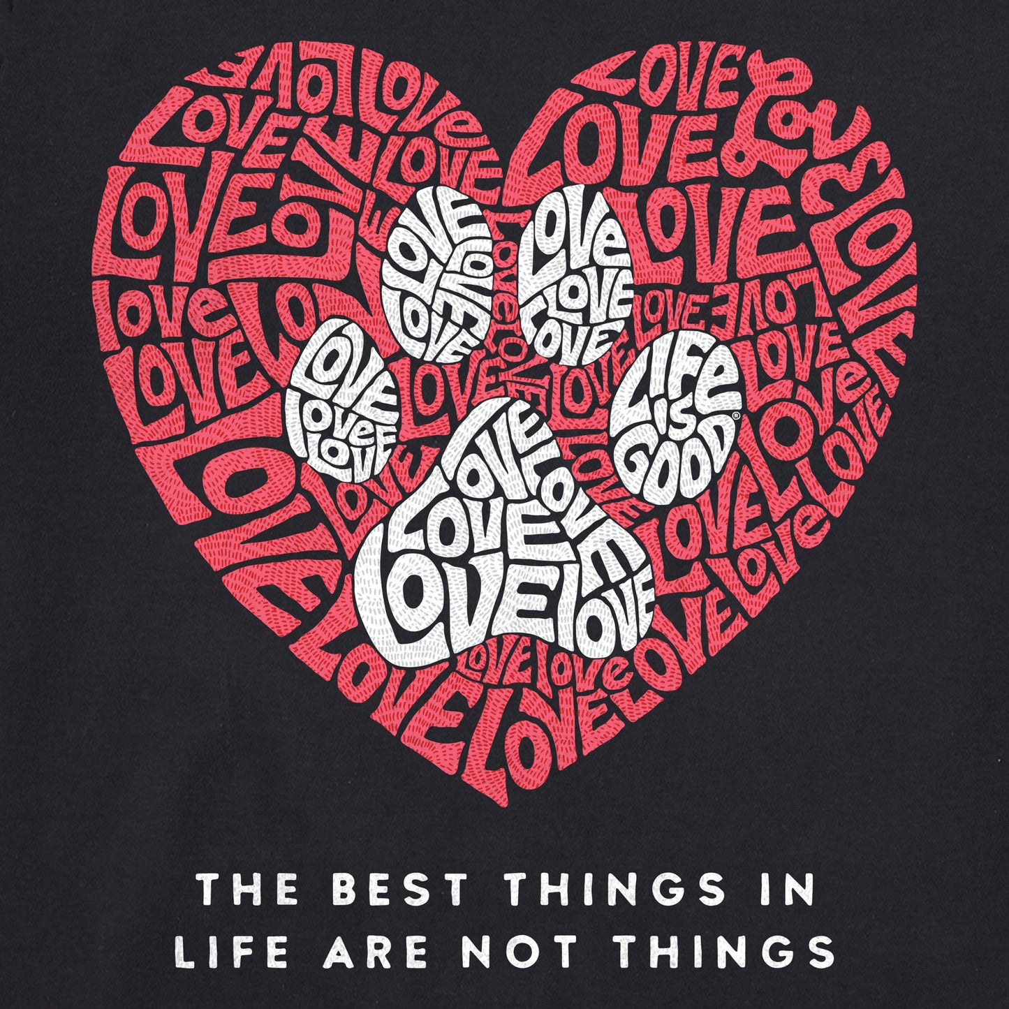 Women's Best Things Paw Heart Long Sleeve Crusher Vee