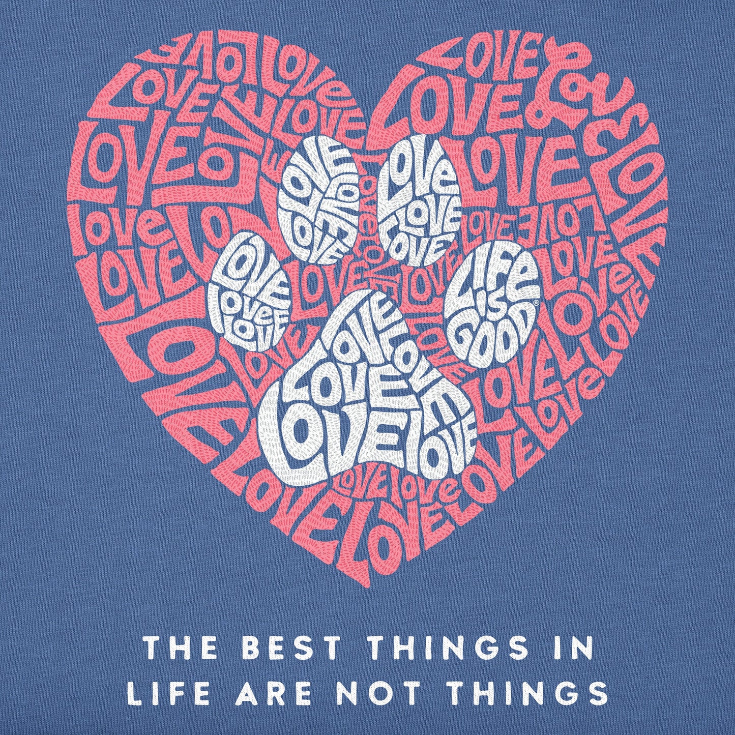 Women's Best Things Paw Heart Long Sleeve Crusher Vee