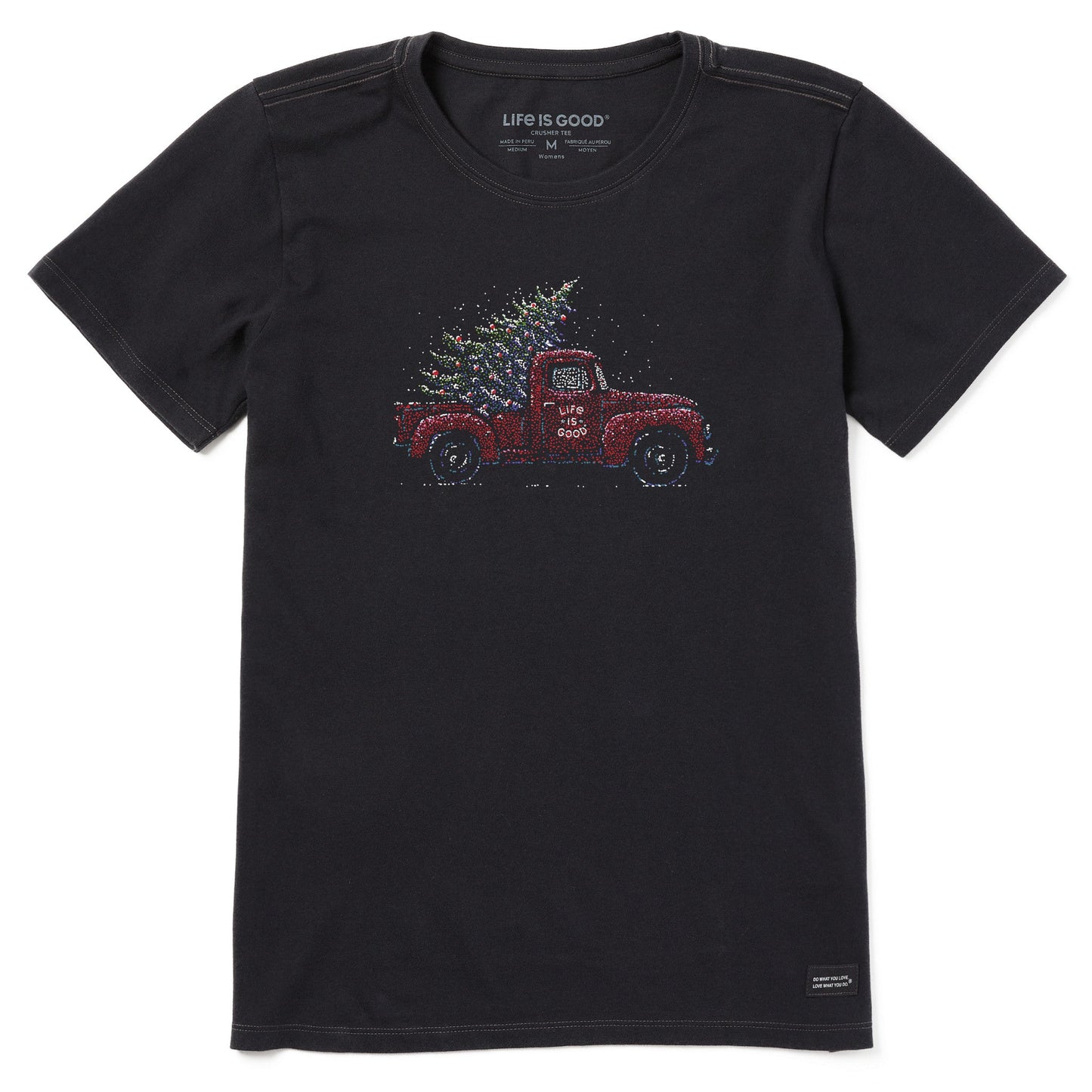 Women's Christmas Tree Truck Short Sleeve Crusher Tee