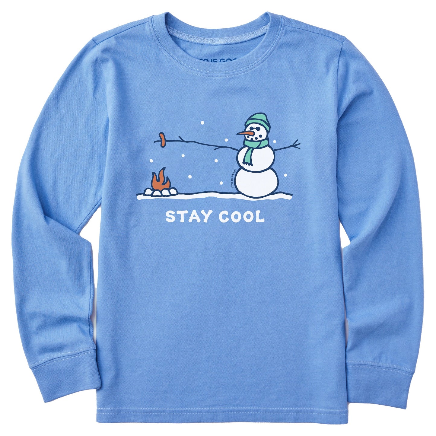Kids Stay Cool Snowman Long Sleeve Crusher Tee