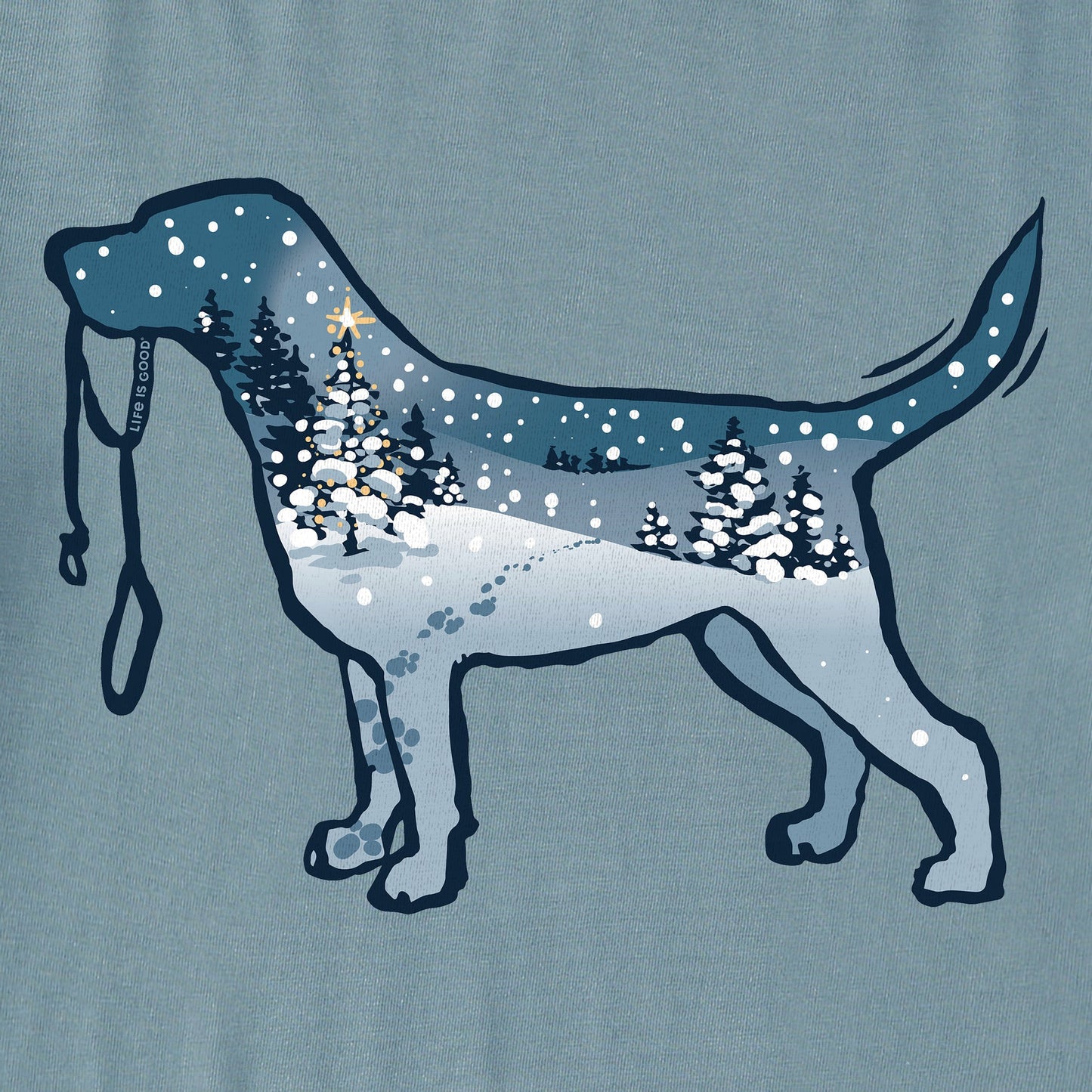 Men's Snowscape Dog Simply True Fleece Hoodie