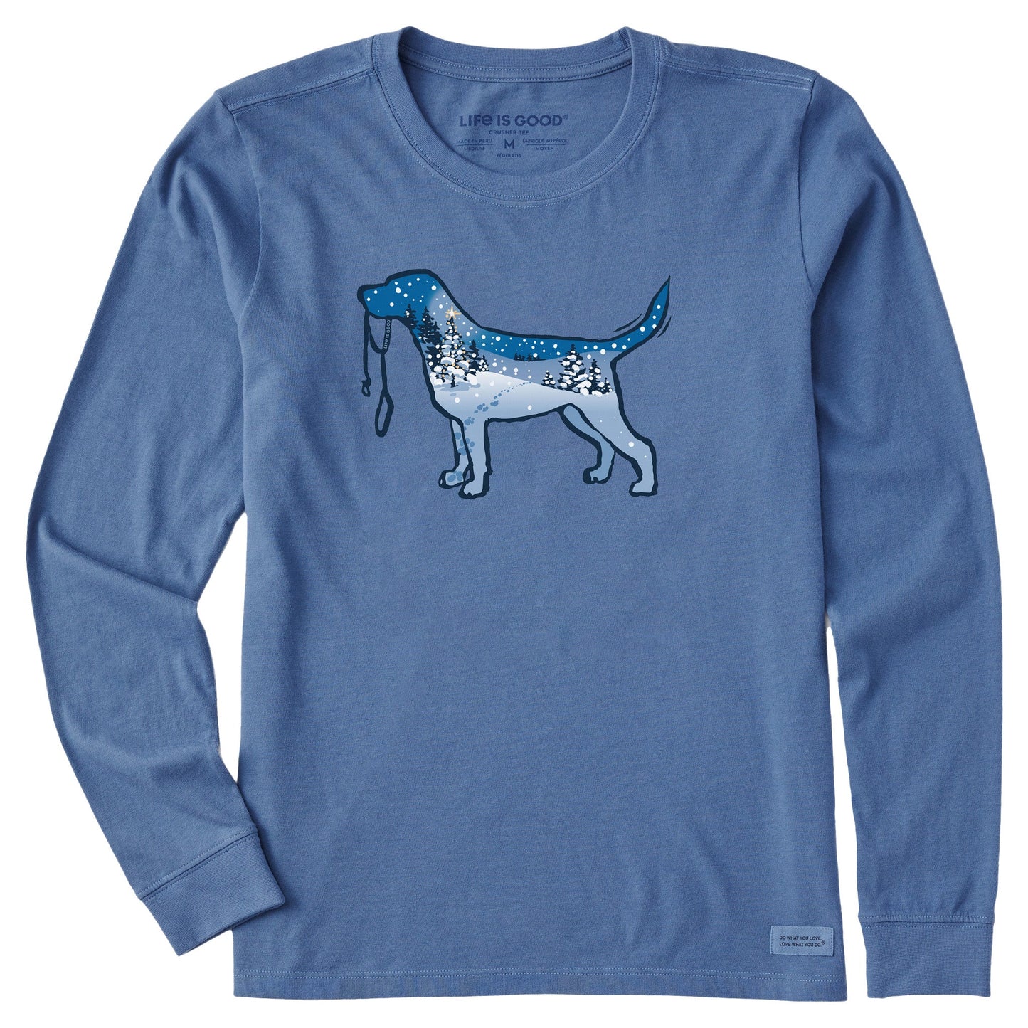 Women's Snowscape Dog Long Sleeve Crusher Tee