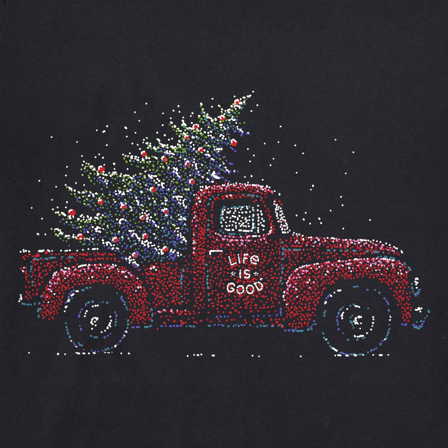 Women's Christmas Tree Truck Long Sleeve Crusher Tee