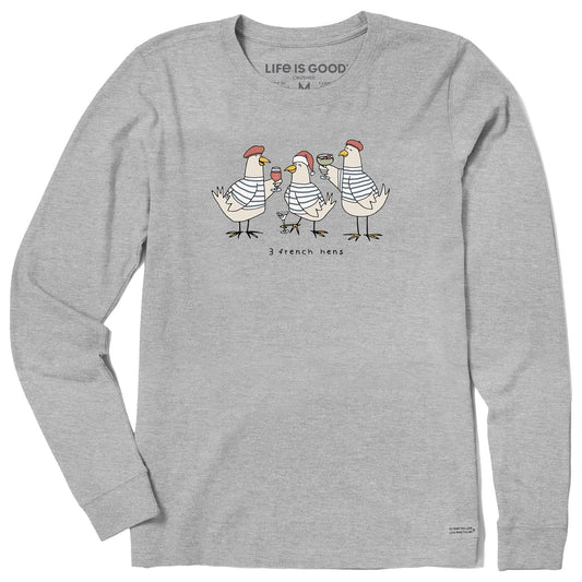 Women's 3 French Hens Long Sleeve Crusher Tee