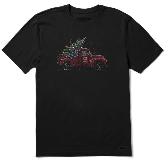 Men's Christmas Tree Truck Short Sleeve Crusher Tee