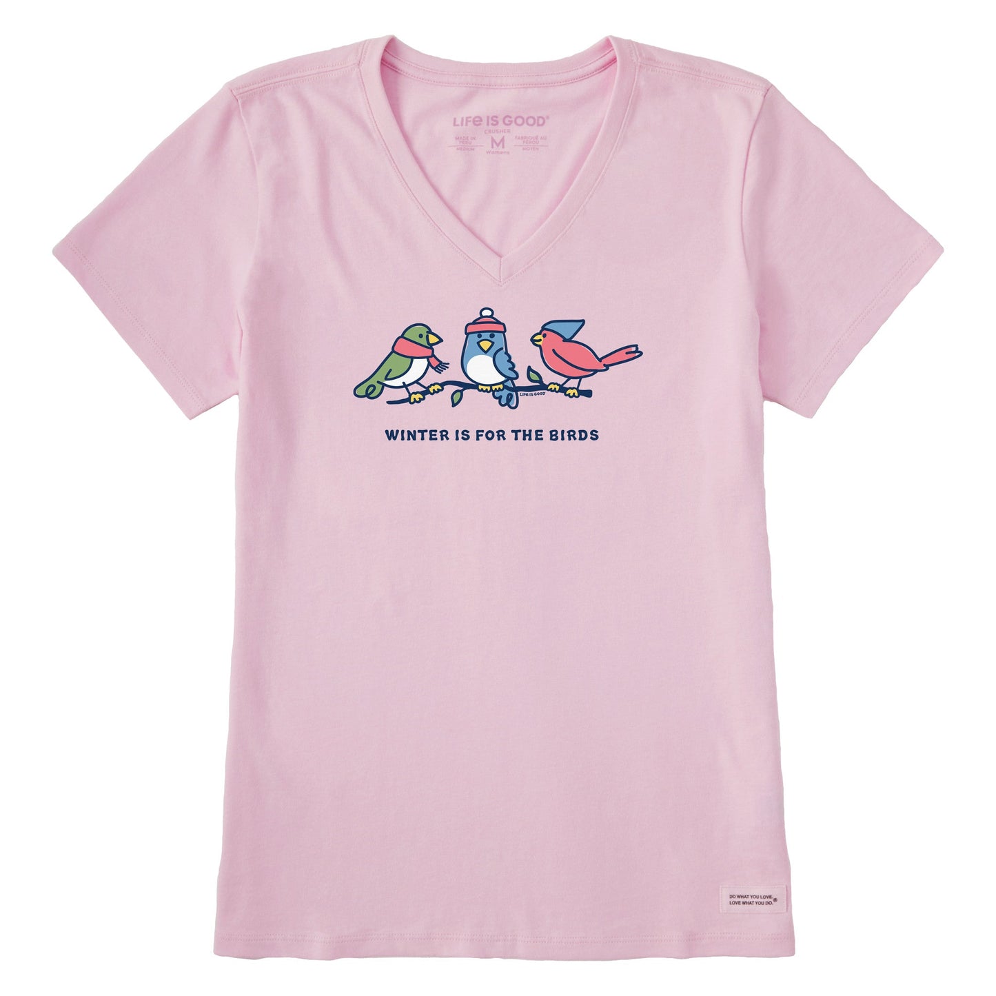 Women's Vintage Winter Is For The Birds Short Sleeve Crusher Vee