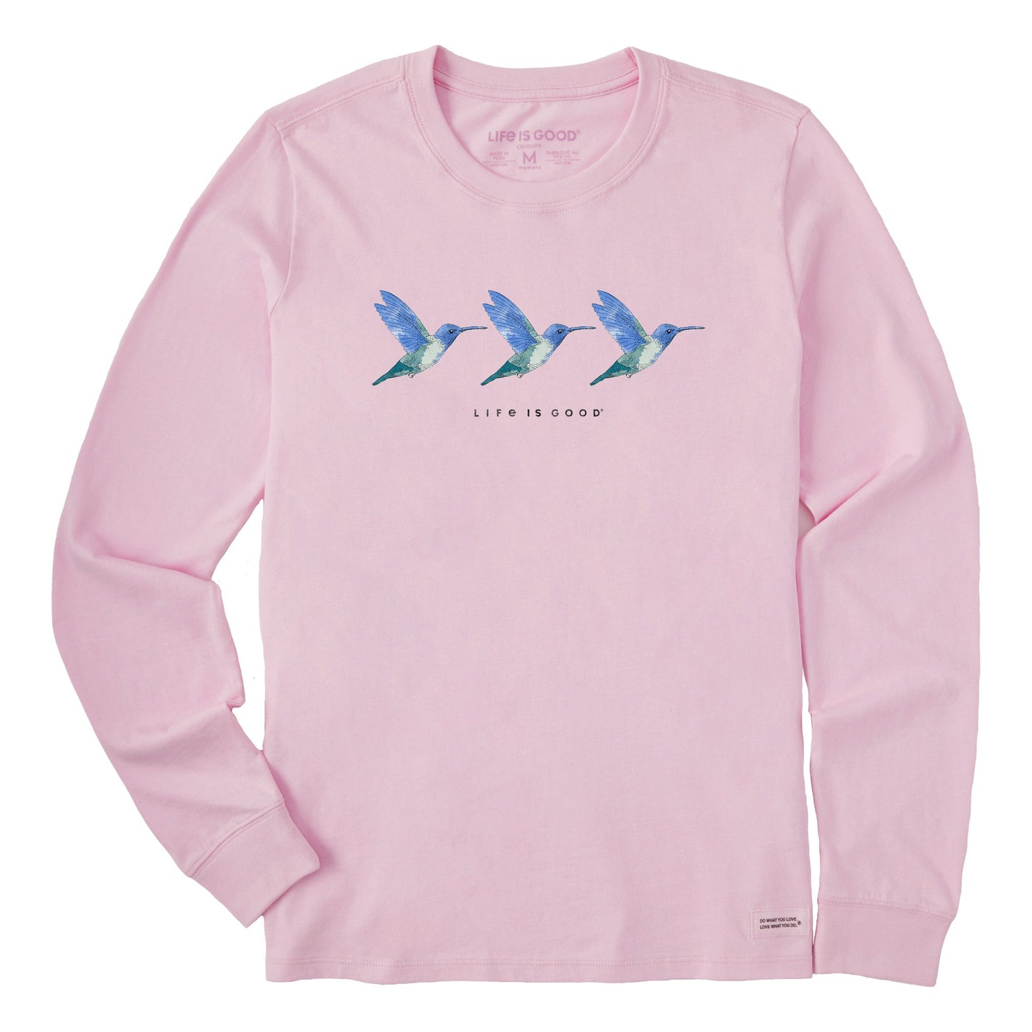 Women's Three Hummingbirds Long Sleeve Crusher Tee