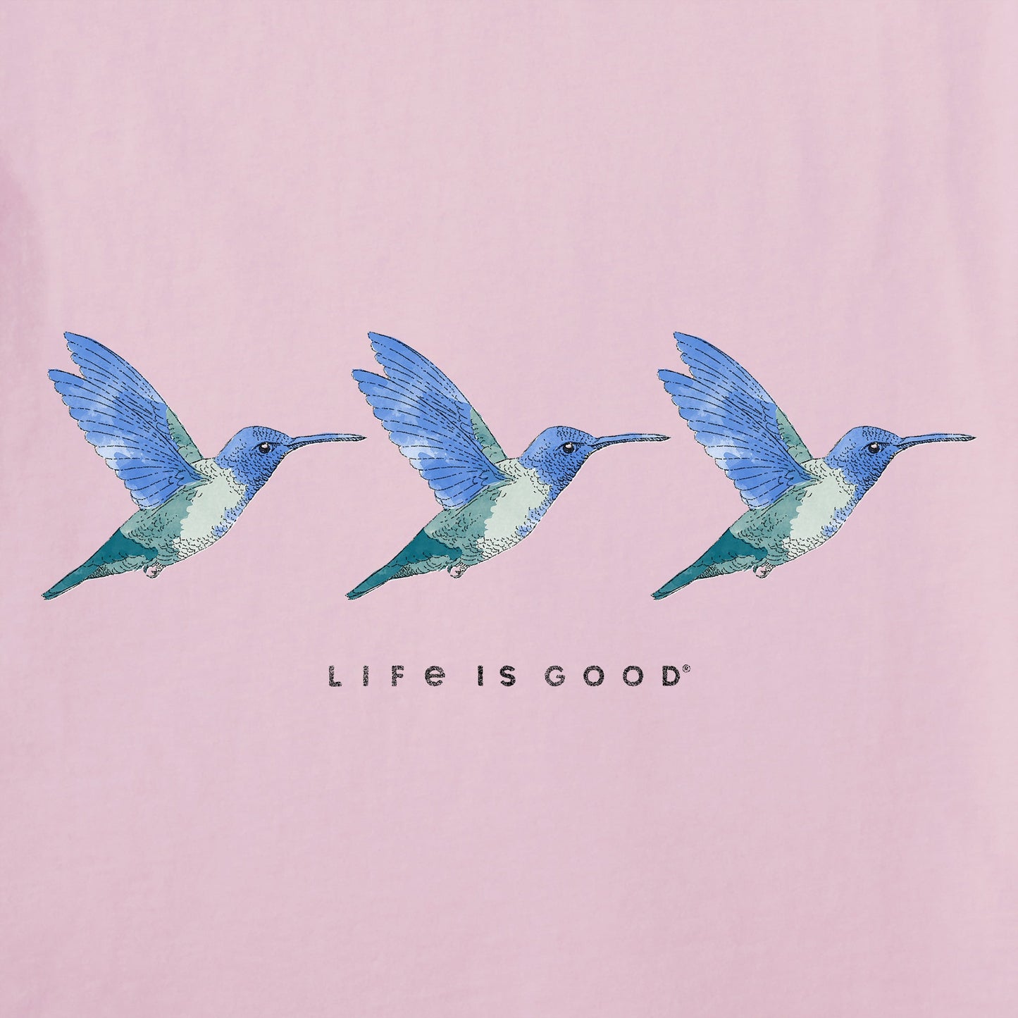 Women's Three Hummingbirds Long Sleeve Crusher Tee