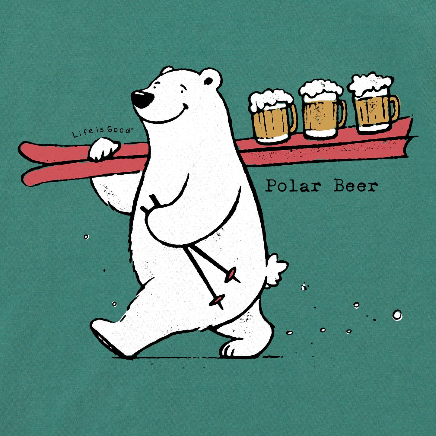 Men's Polar Beer Ski Beer Serve Short Sleeve Crusher Tee