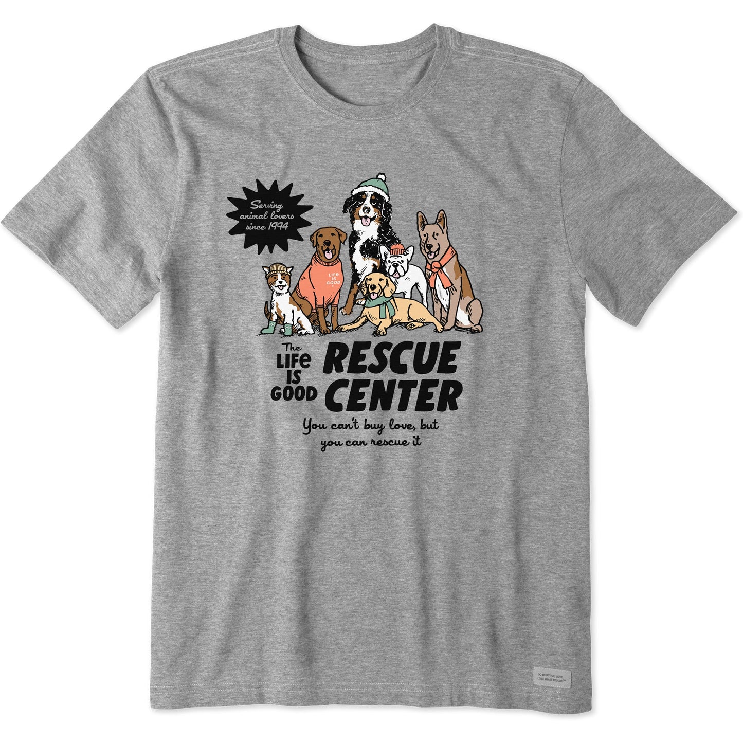 Men's LIG Rescue Center Dogs Short Sleeve Crusher Tee