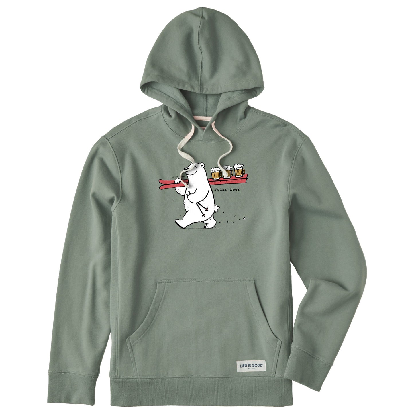 Men's Polar Beer Ski Beer Serve Simply True Fleece Hoodie