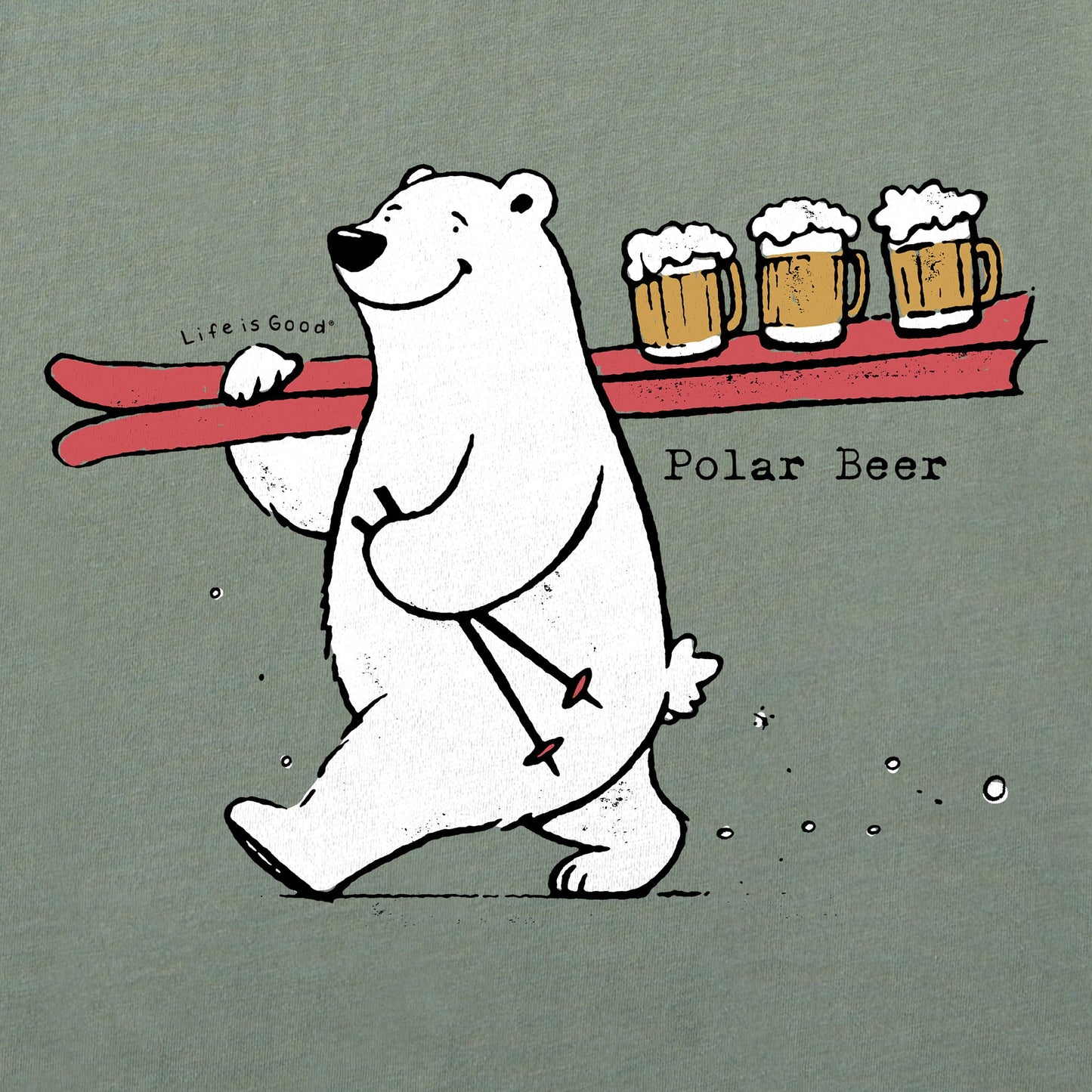 Men's Polar Beer Ski Beer Serve Simply True Fleece Hoodie