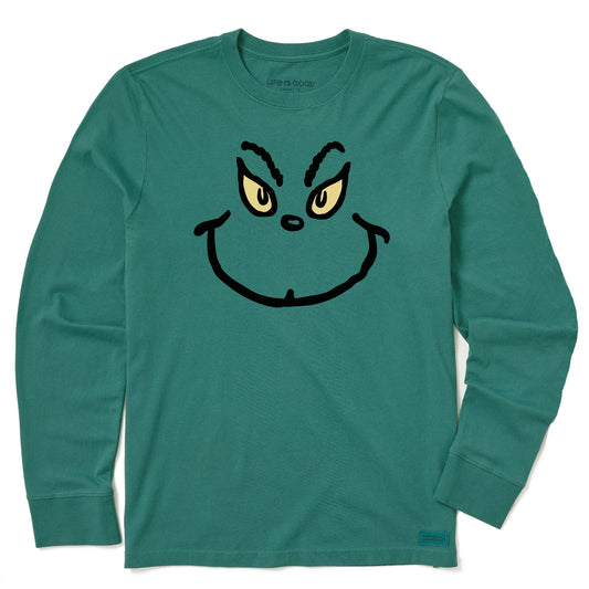 Men's Grinch Grin Long Sleeve Crusher Tee