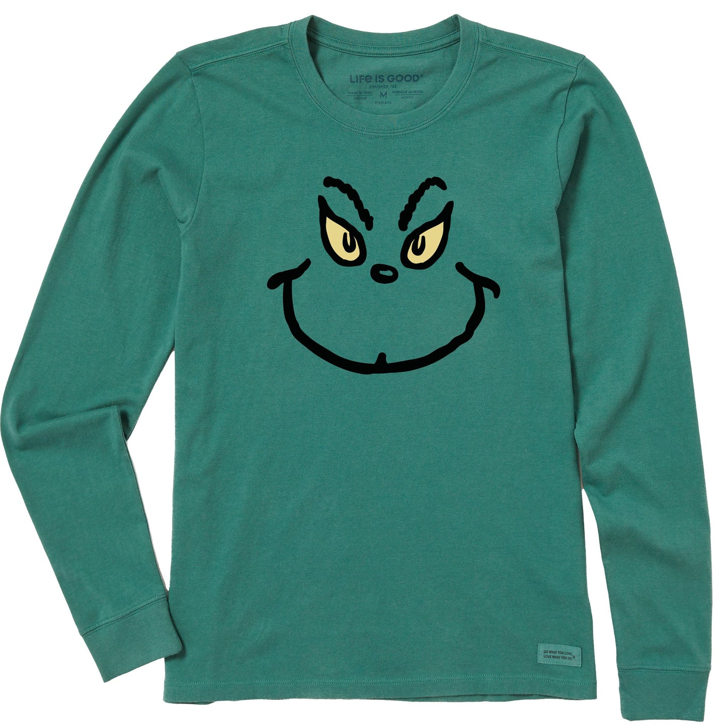 Women's Grinch Grin Long Sleeve Crusher Tee