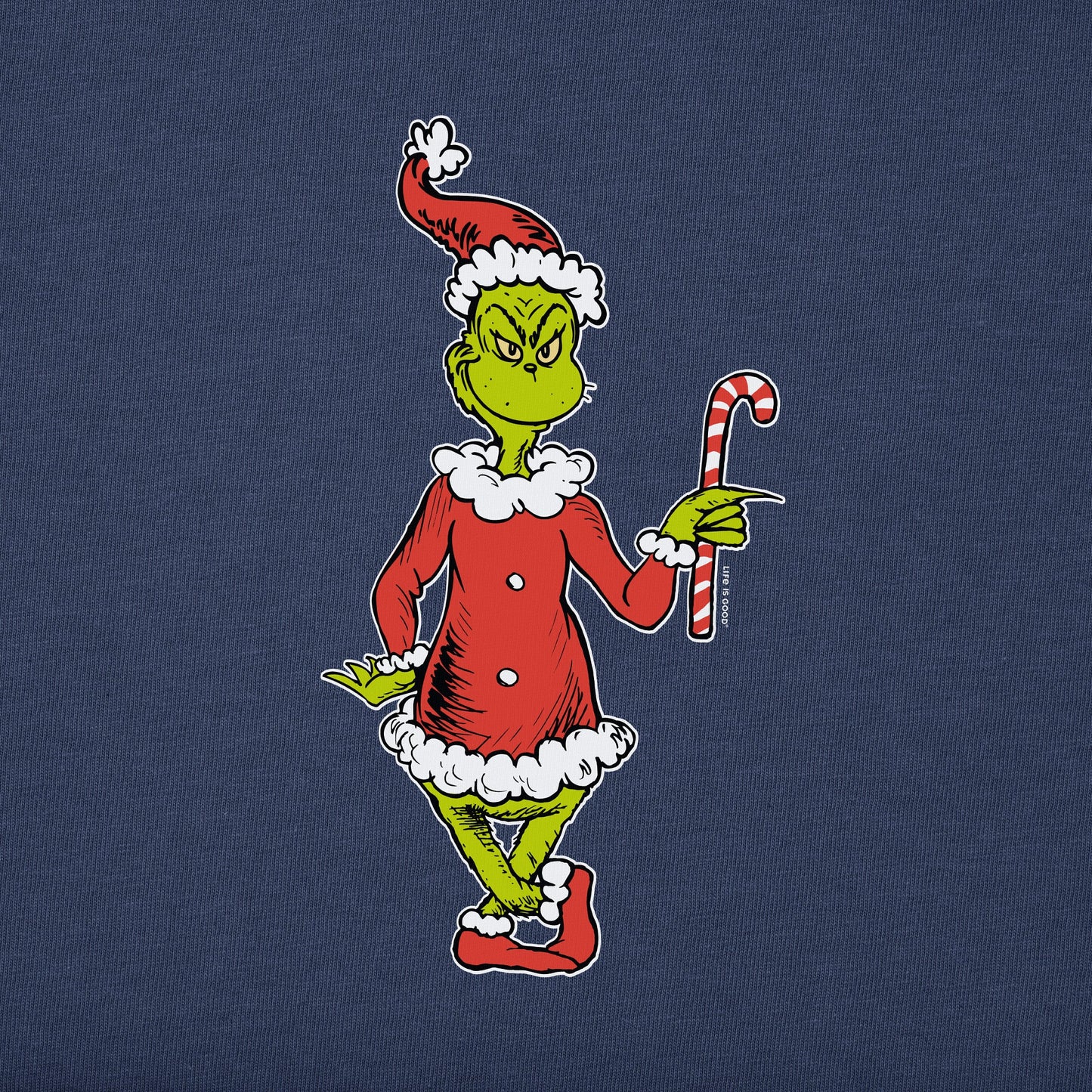 Women's Grinch Candy Cane Long Sleeve Crusher Tee
