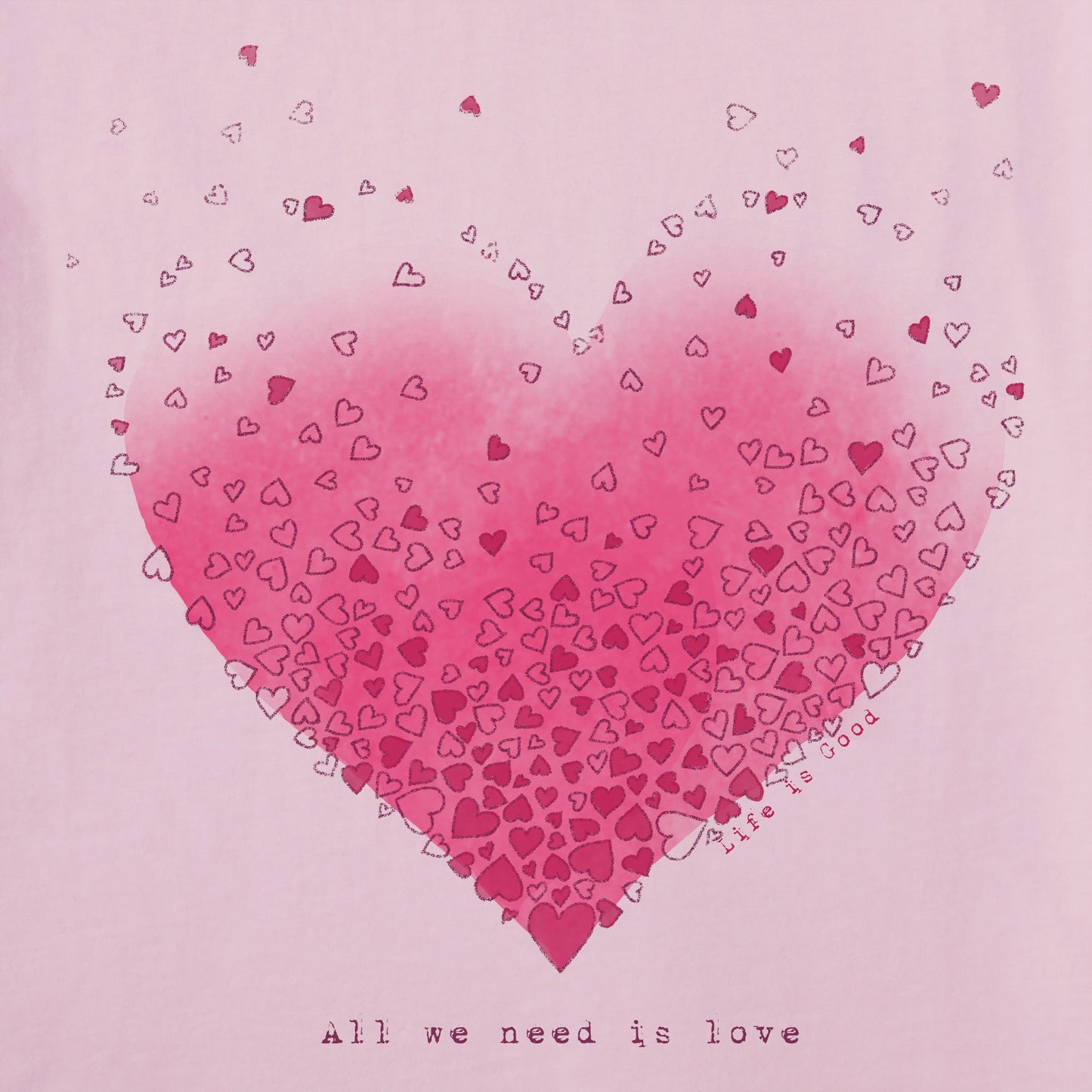 Women's Scattered Hearts Short Sleeve Vee