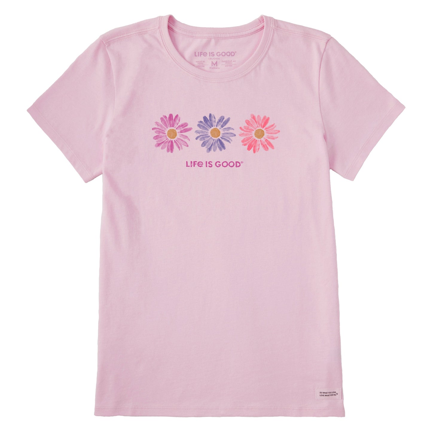 Women's Three Painted Daisies Short Sleeve Tee