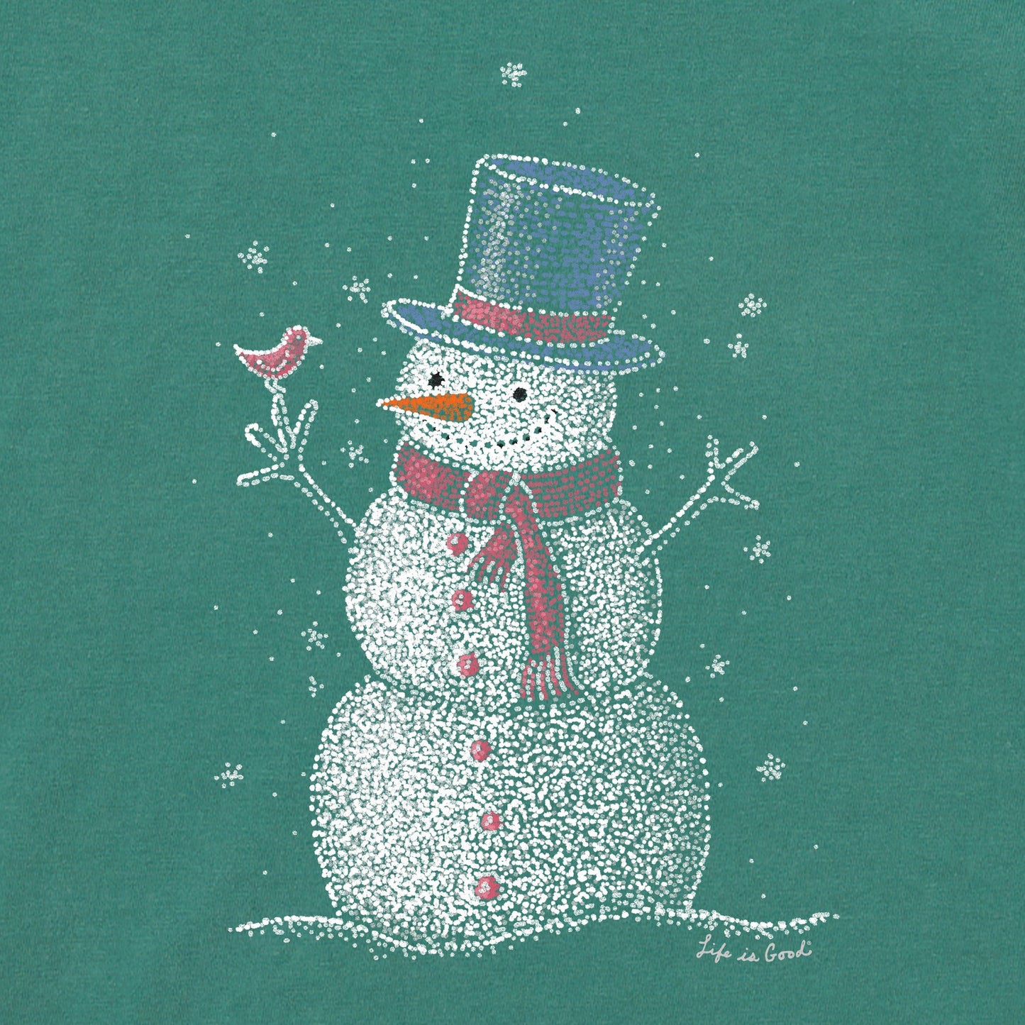 Women's Sparkle Snowman Long Sleeve Crusher Tee