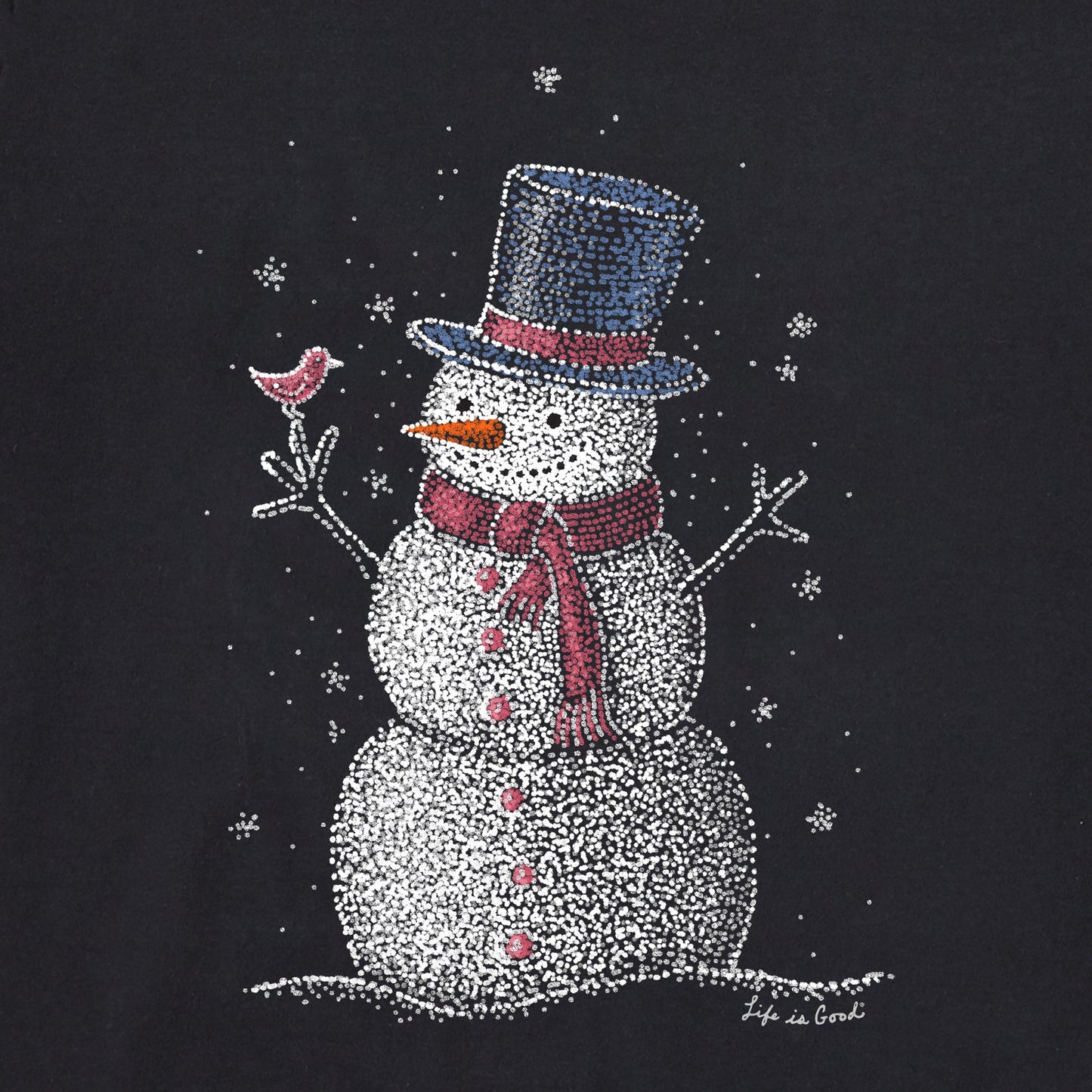 Women's Sparkle Snowman Long Sleeve Crusher Tee