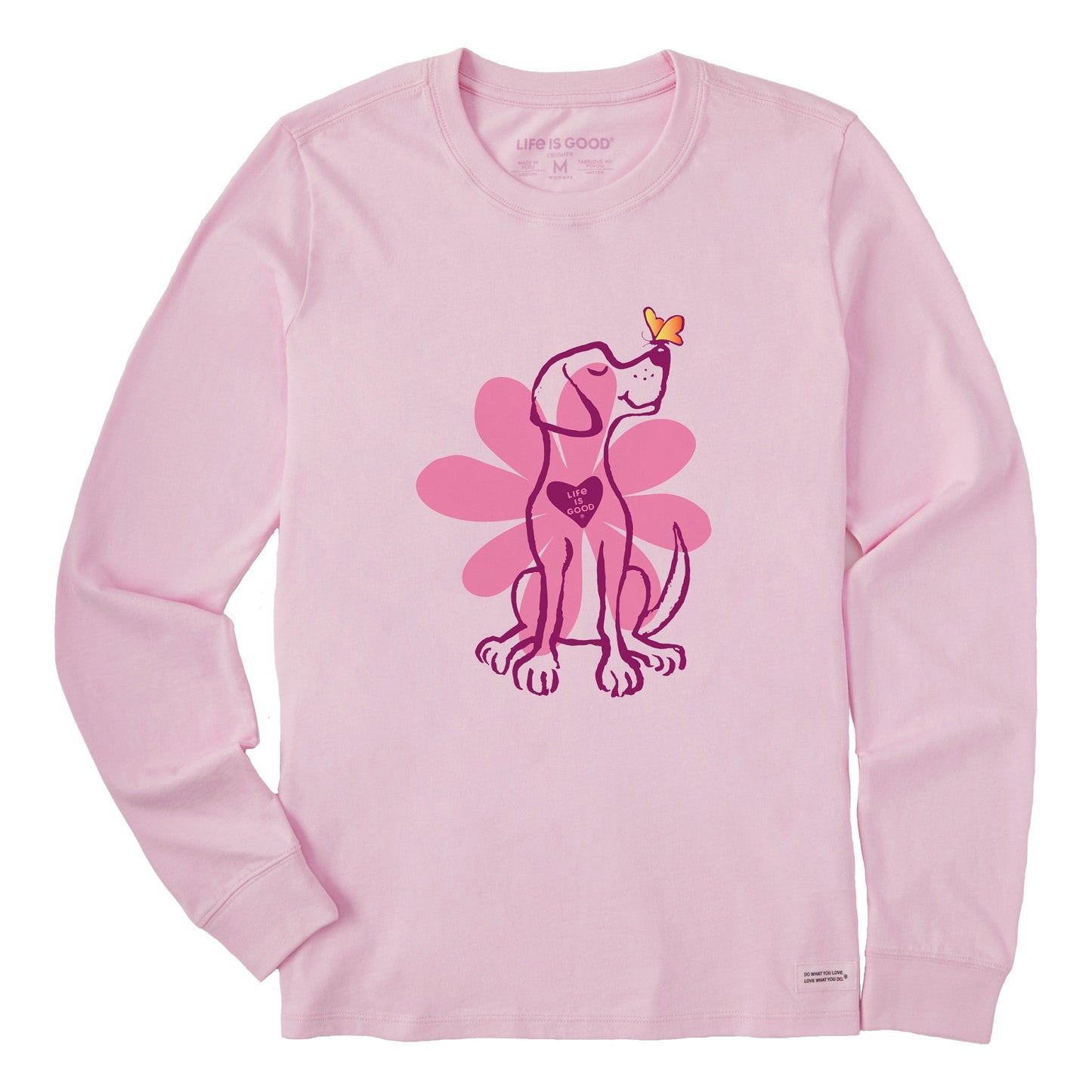 Women's Spring Daisy Dog Long Sleeve Crusher Tee
