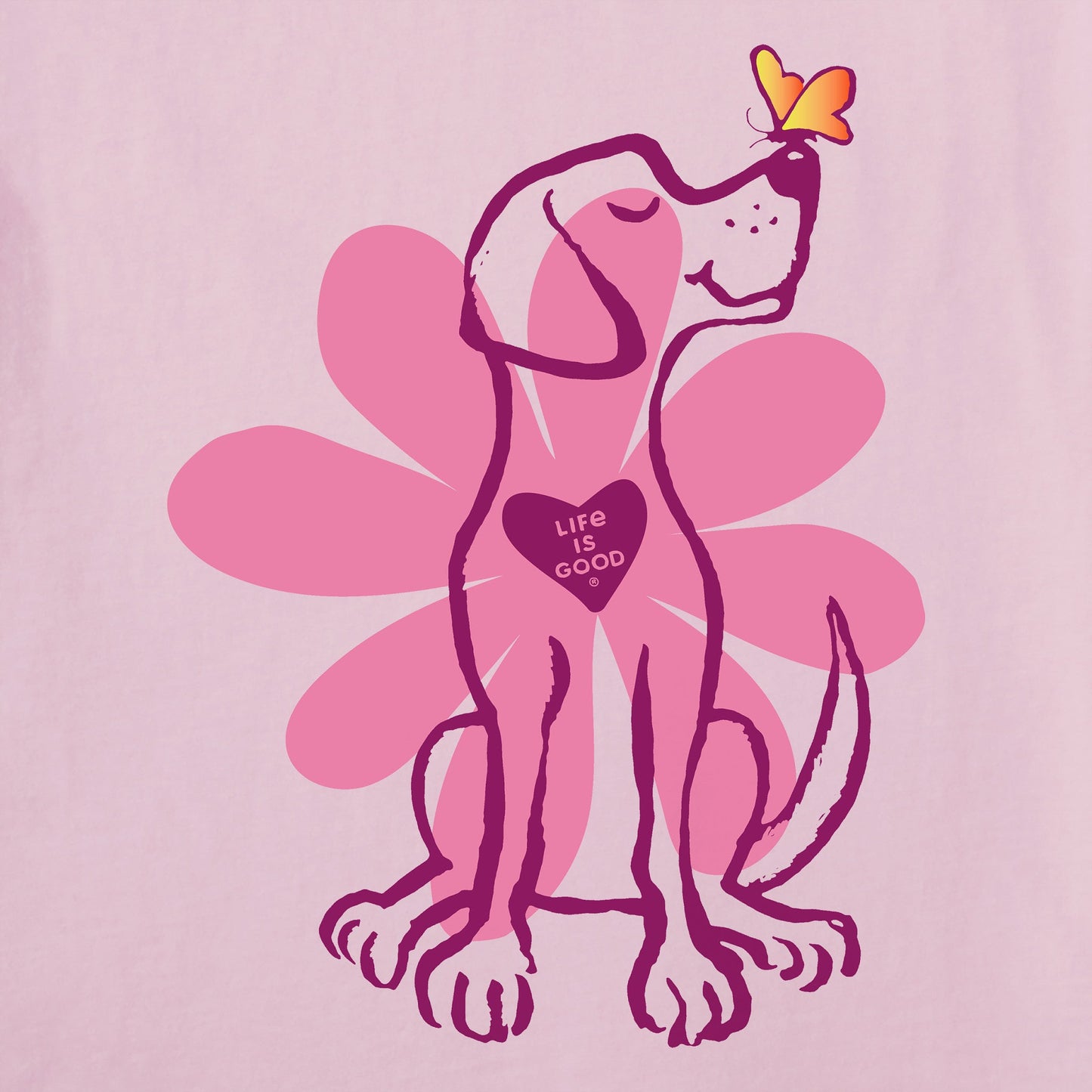 Women's Spring Daisy Dog Long Sleeve Crusher Tee