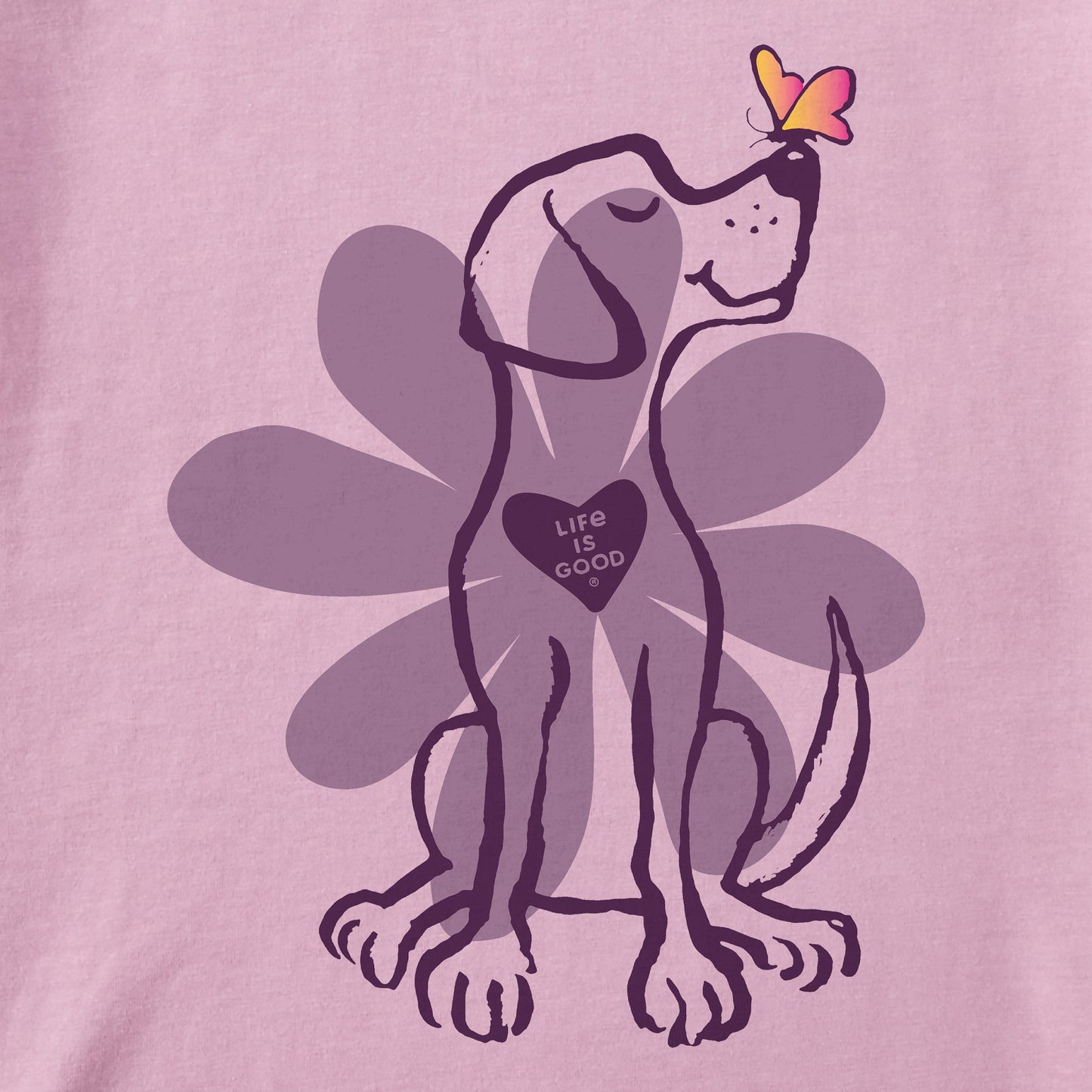 Women's Spring Daisy Dog Long Sleeve Crusher Tee