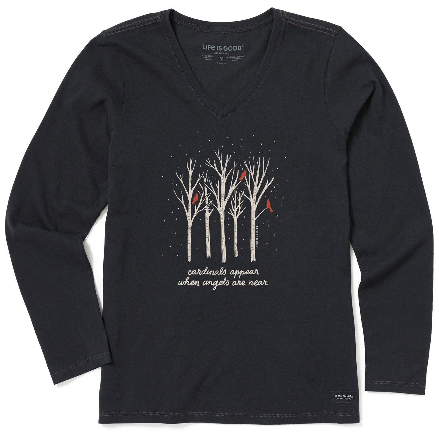 Women's Cardinals Appear Birch Trees Long Sleeve Crusher Vee