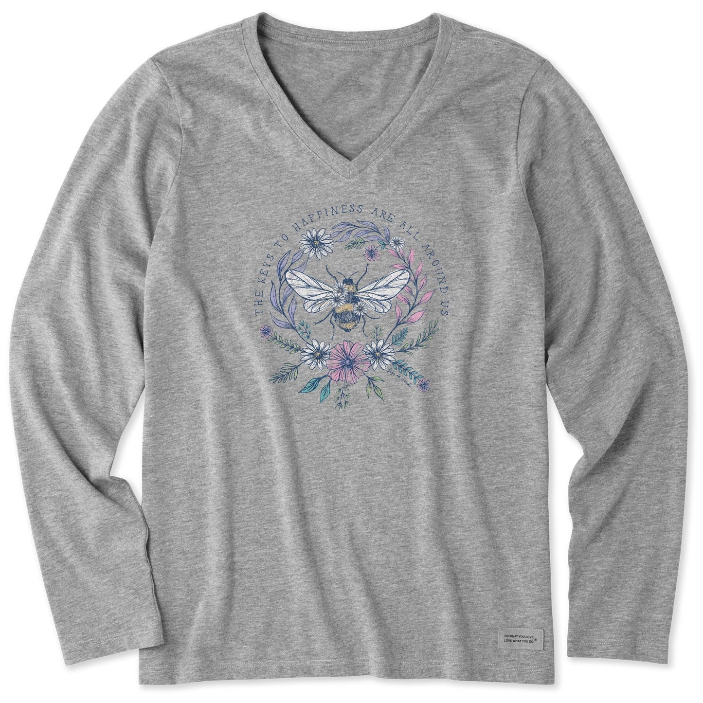 Women's Bee Happiness All Around Long Sleeve Crusher Vee