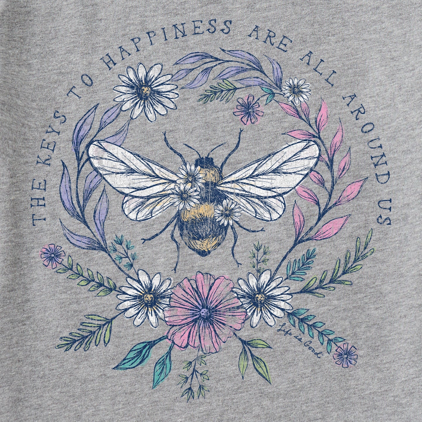 Women's Bee Happiness All Around Long Sleeve Crusher Vee