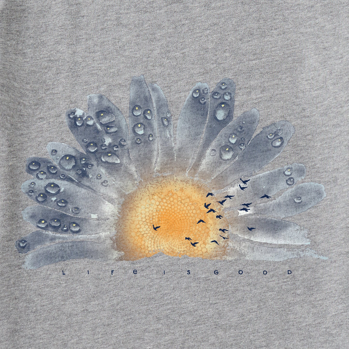 Women's Watercolor Daisy Long Sleeve Crusher Vee