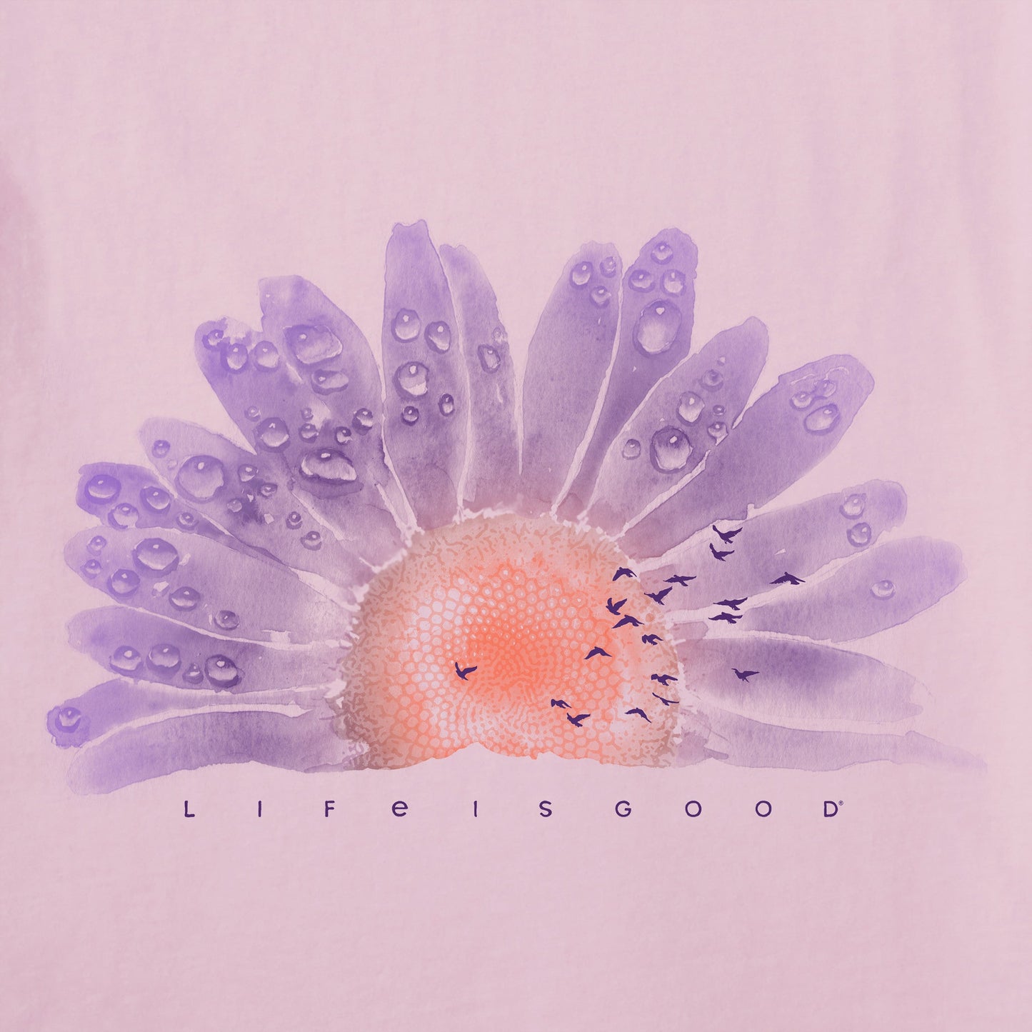 Women's Watercolor Daisy Long Sleeve Crusher Vee