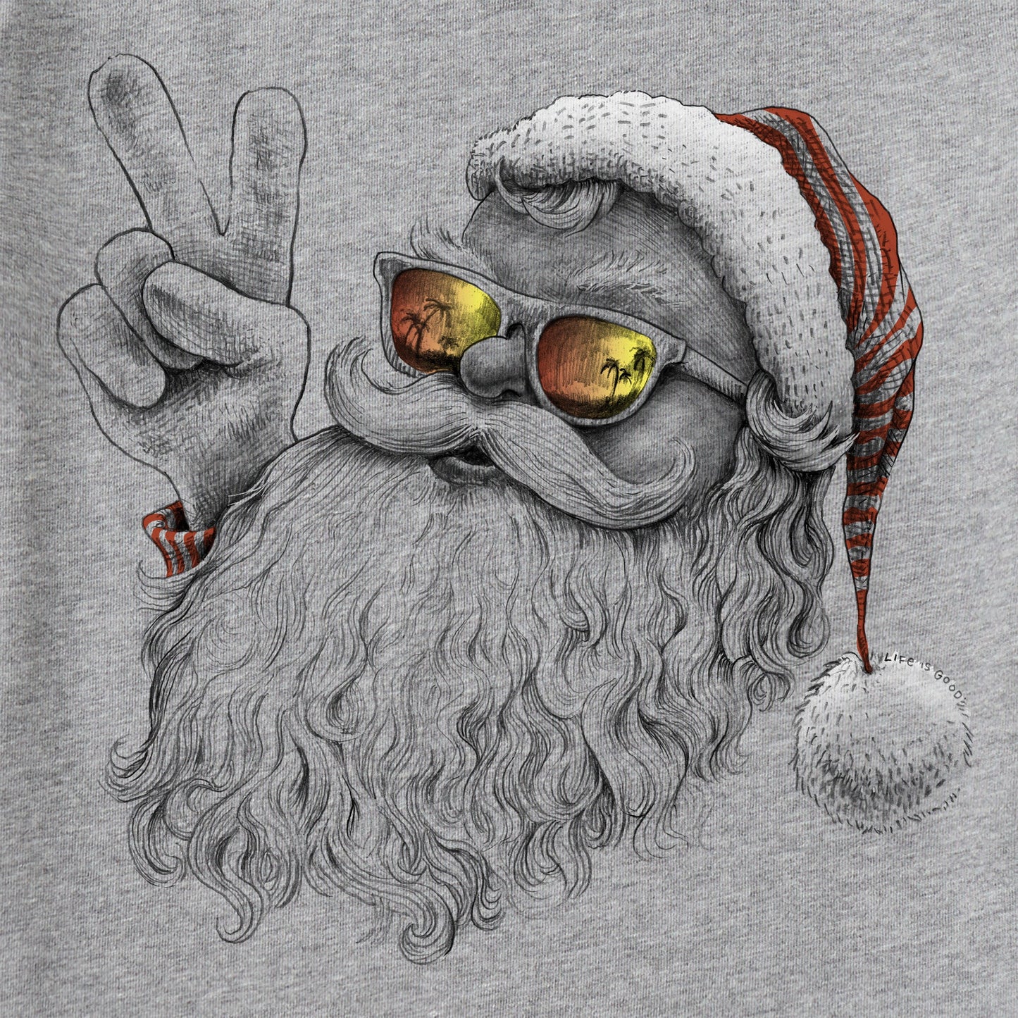 Men's Peaceful Santa Short Sleeve Crusher Tee