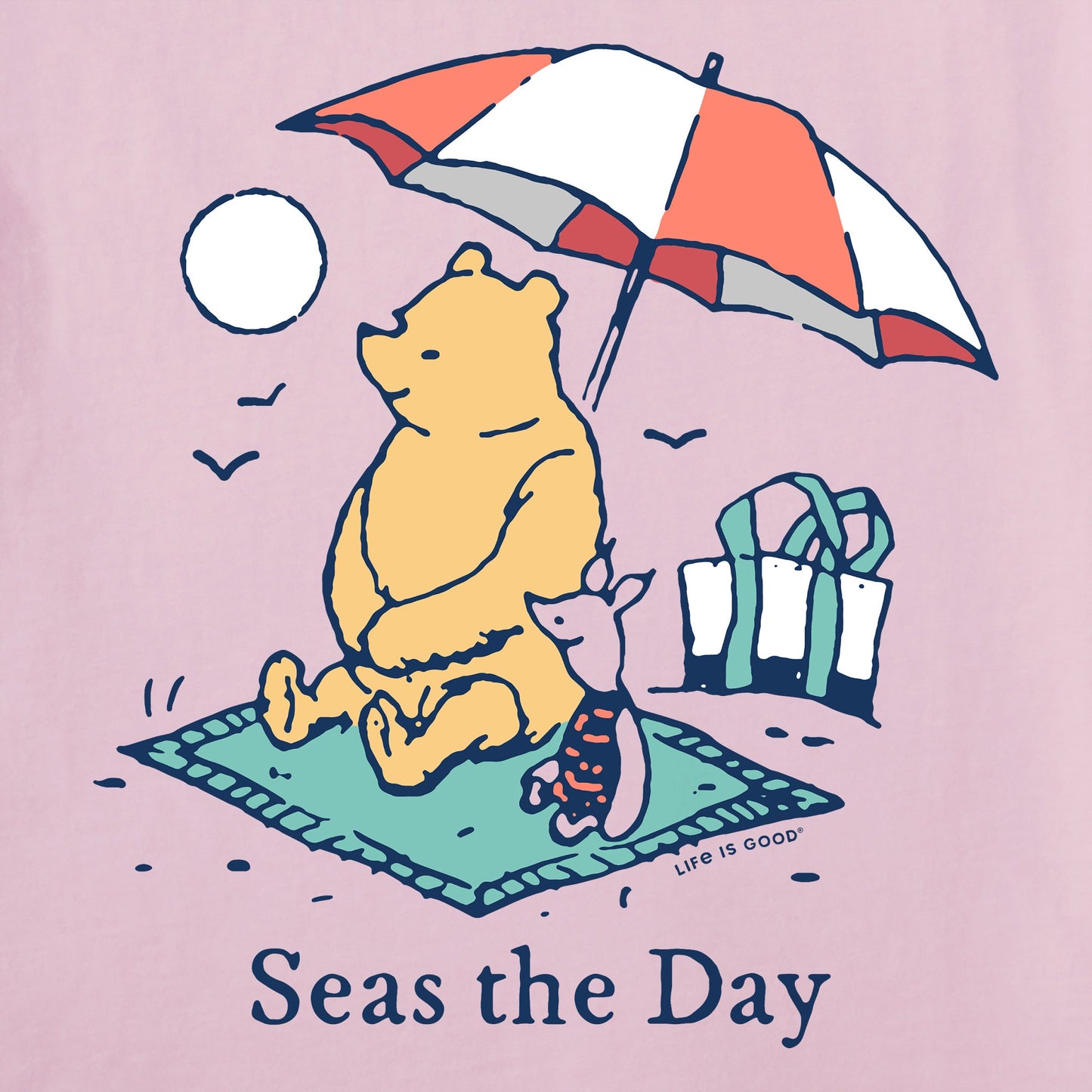 Women's Winnie & P Seas the Day Umbrella Short Sleeve Crusher Tee