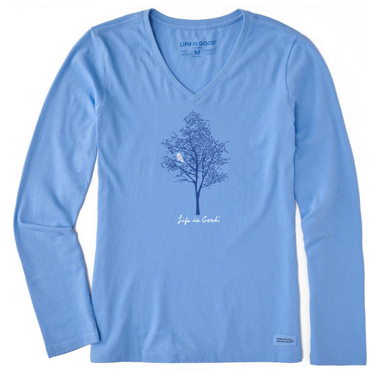 Women's Snowy Owl Long Sleeve Crusher Vee