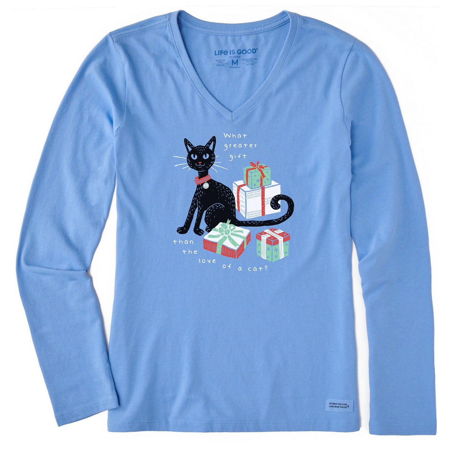Women's Gift of a Cats Love Long Sleeve Crusher Vee
