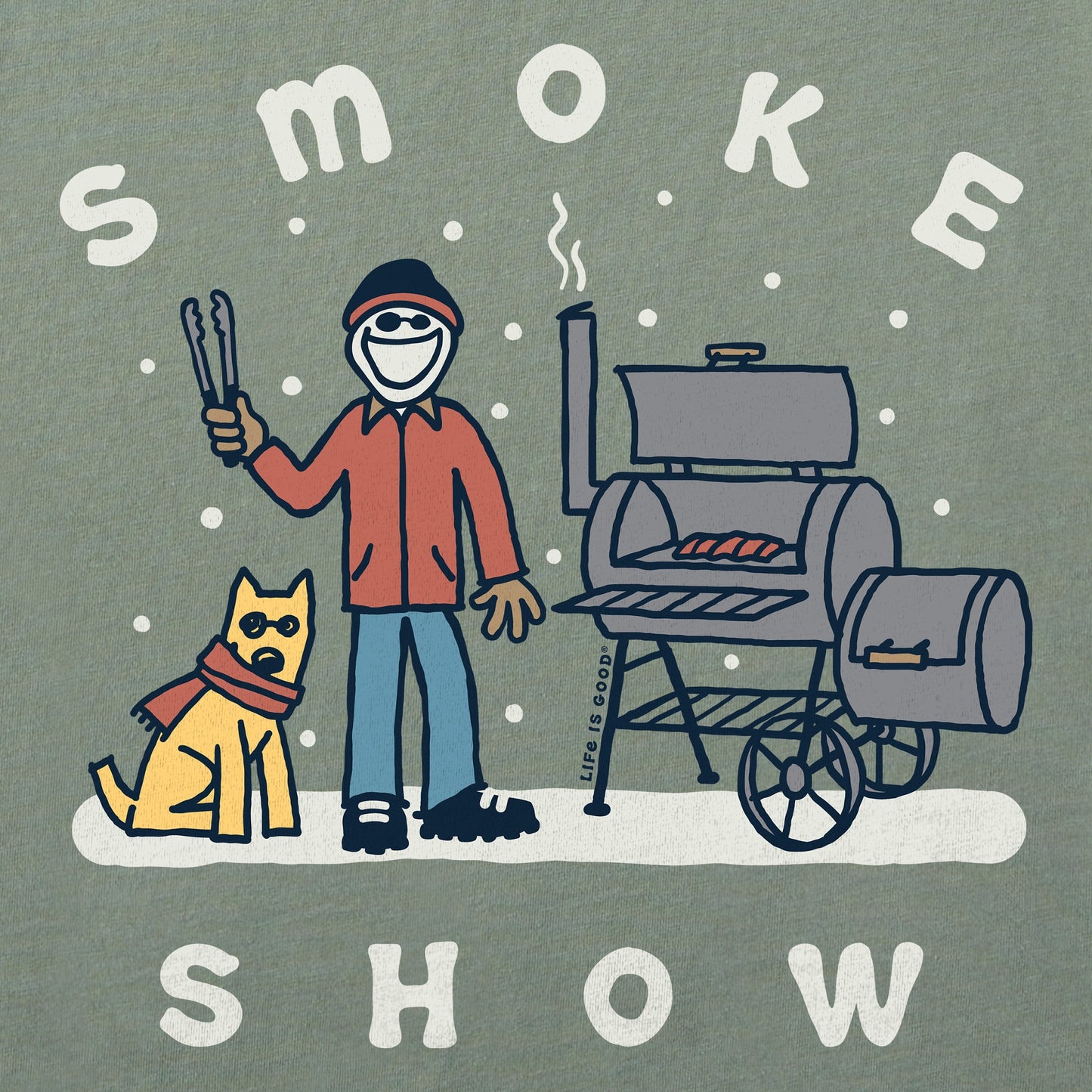 Men's Snowy Smoke Show Jake & Rocket Simply True Fleece Hoodie