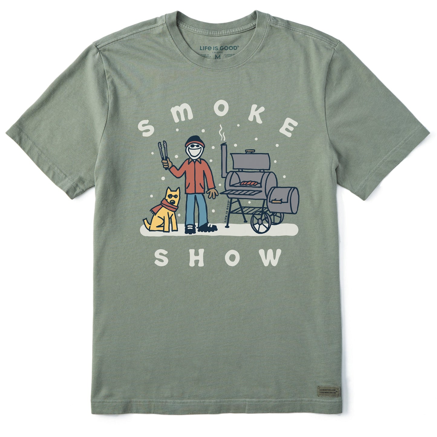 Men's Snowy Smoke Show Jake & Rocket Short Sleeve Crusher Tee