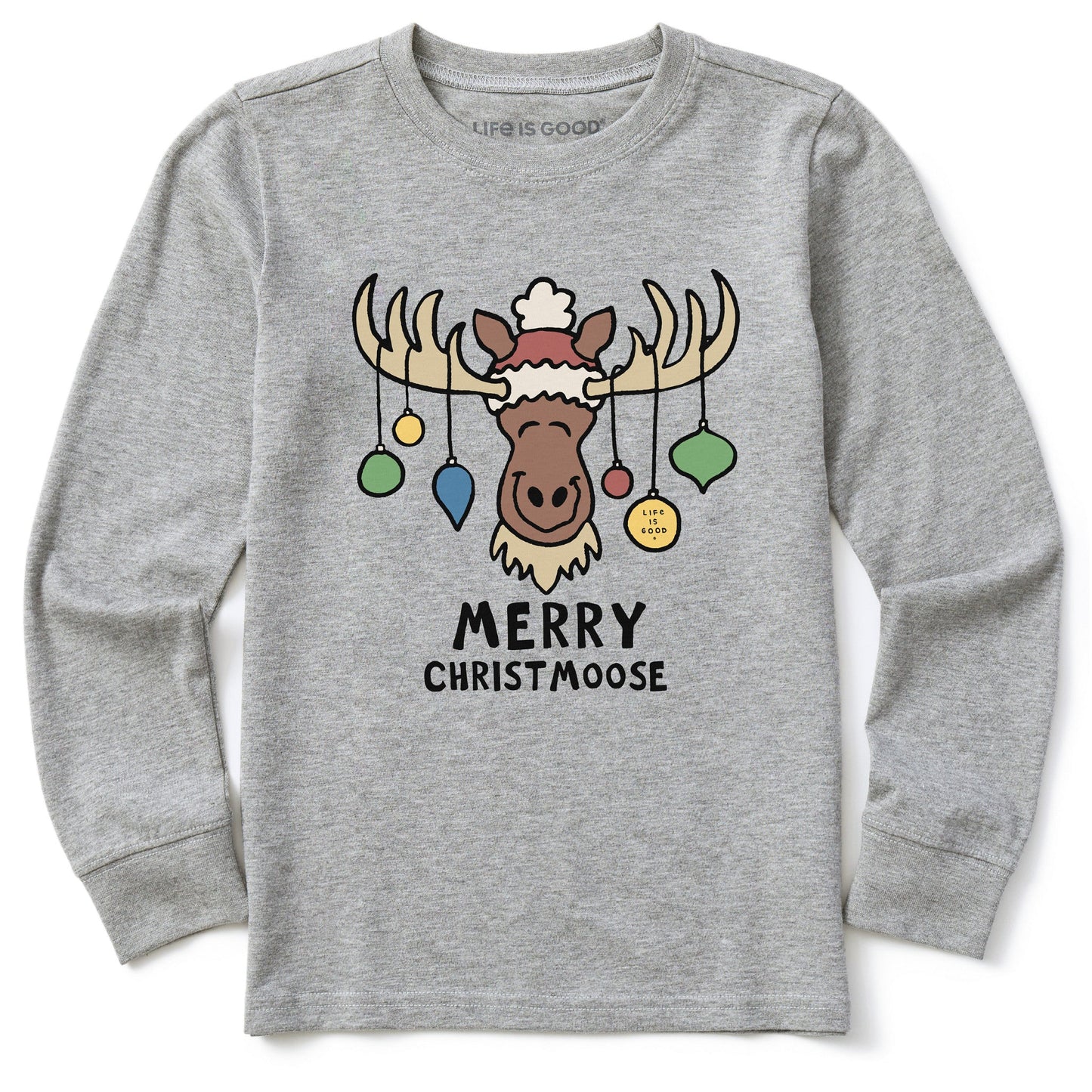 Kids Merry Christmoose Ornaments Vintage Long Sleeve Crusher Tee