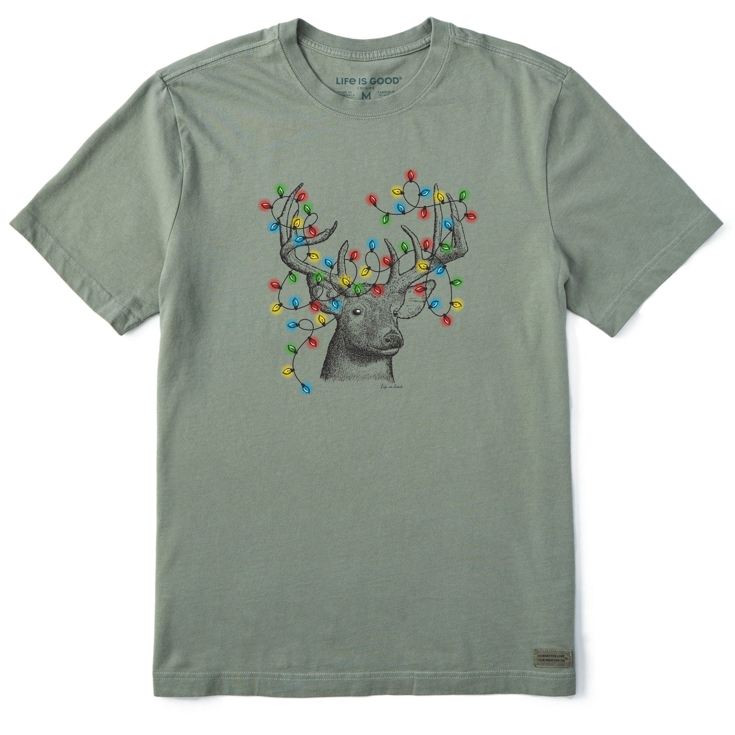 Men's Buck Head Xmas Lights Short Sleeve Crusher Tee