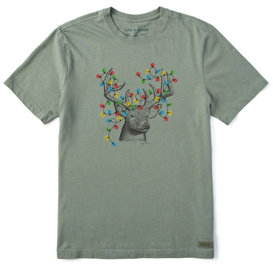 Men's Buck Head Xmas Lights Short Sleeve Crusher Tee