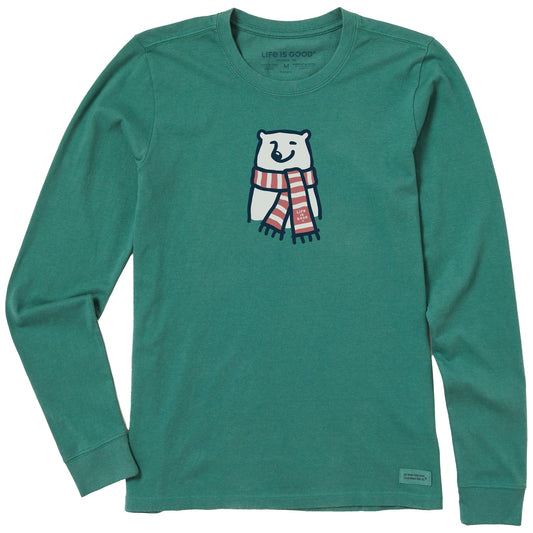 Women's Winter Polar Bear Long Sleeve Crusher Tee