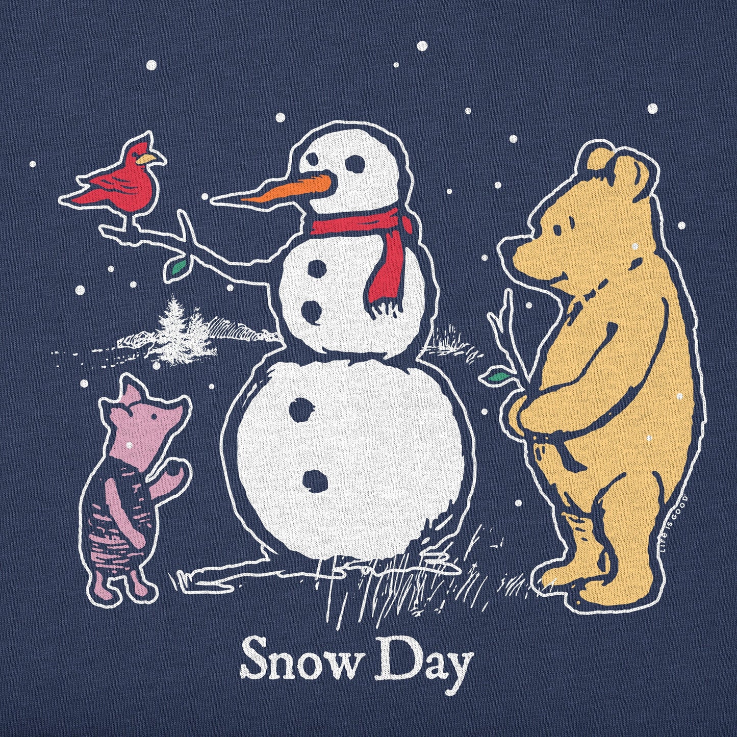 Women's Winnie Snowman Snow Day Long Sleeve Crusher Vee