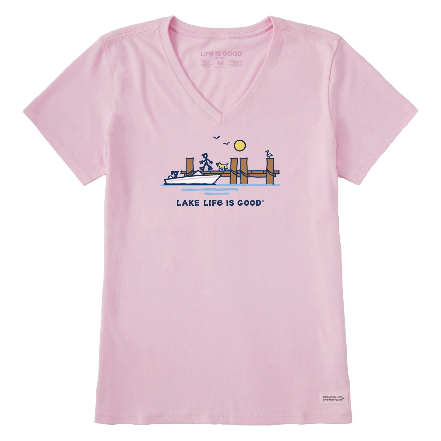 Women's Dock Lake Life is Good Short Sleeve Crusher Vee