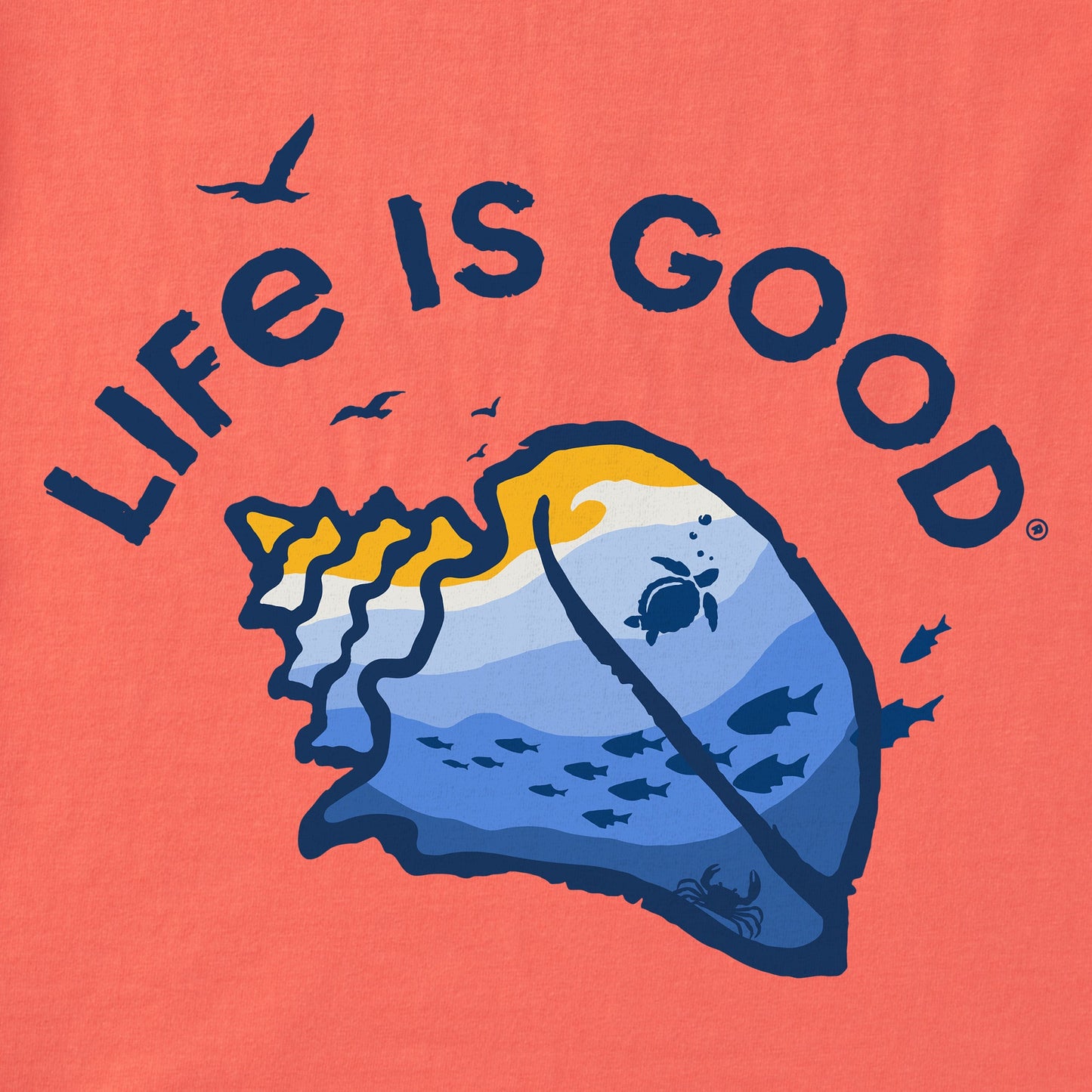 Women's Sea Life Shell Short Sleeve Crusher Tee